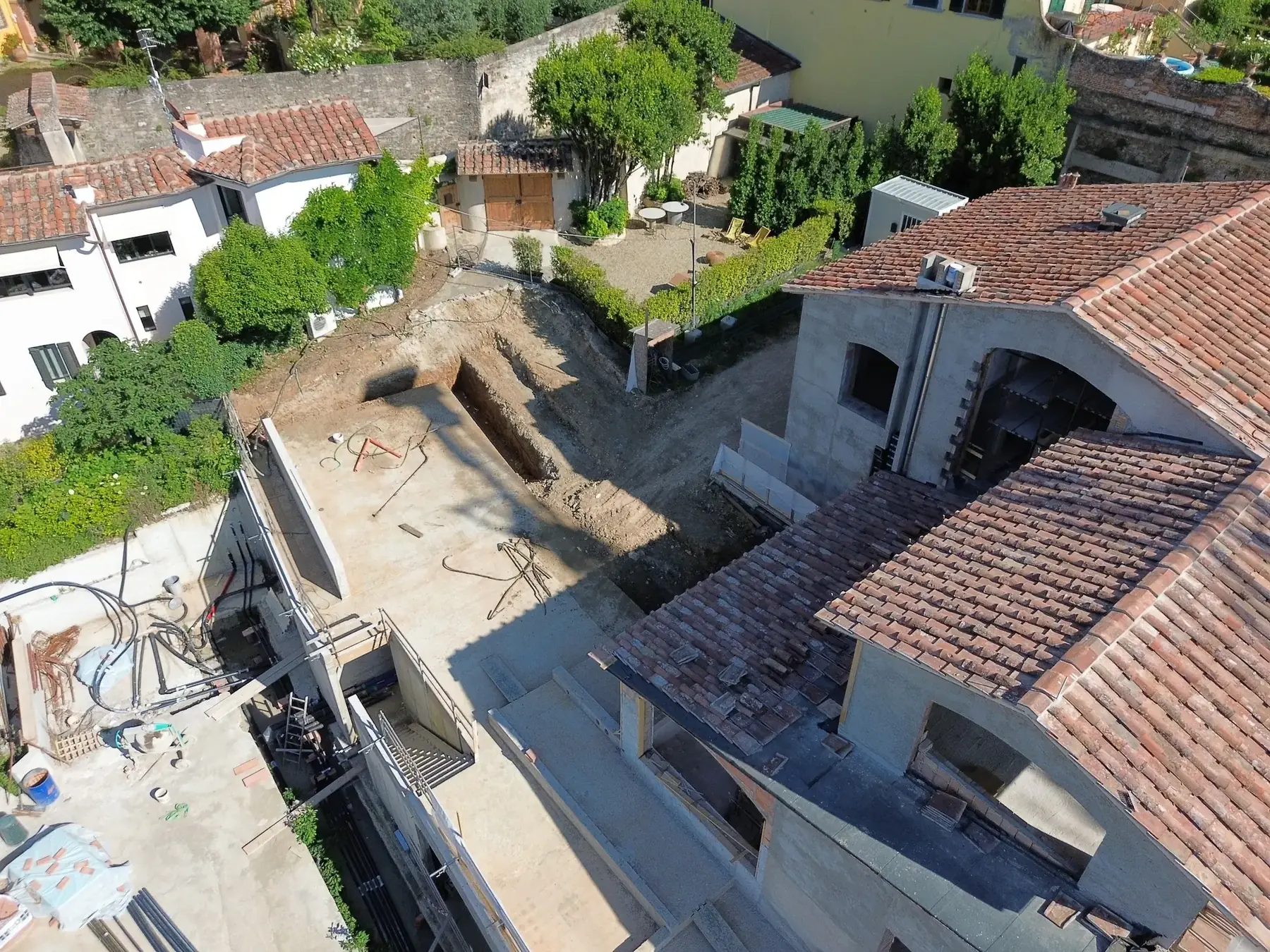 Coperture e spazi esterni durante i lavori